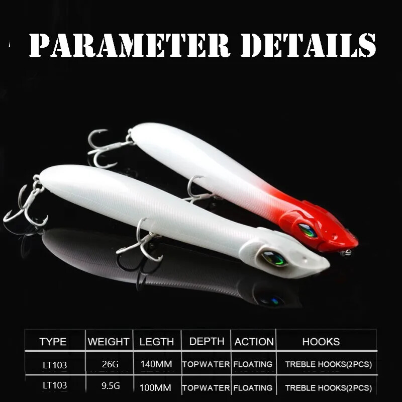 Patchinko 140 Topwater Popper žvejybos masalas patchinco 100/140mm Paviršiaus plūduriuojantis masalas Long Cast Vobleriai Stickbait Bass Pike