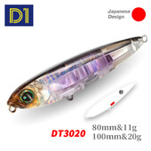 D1 Topwater 3DR pieštukas žvejybos masalas 80 mm/100 mm Walk The Dog paviršinis masalas, atspindintis plūduriuojantis masalas, skirtas ešerių žvejybos reikmenims
