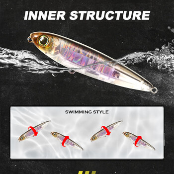 D1 Topwater 3DR Pencil Fishing Lure 80mm/100mm Walk The Dog Surface Bait Светлоотразителна плаваща стръв за лаврак риболовни принадлежности