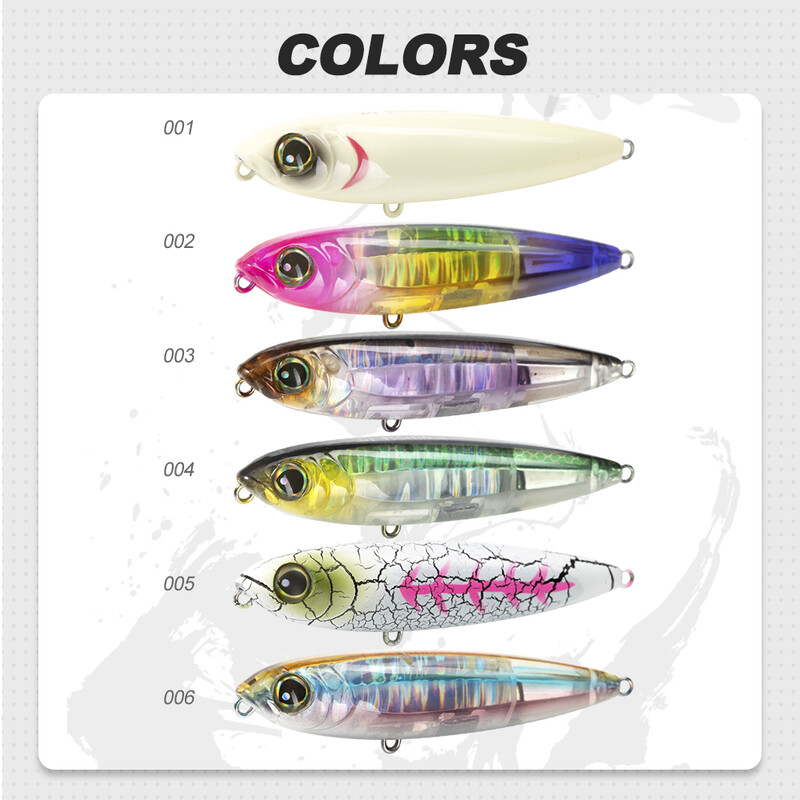 D1 Topwater 3DR pieštukas žvejybos masalas 80 mm/100 mm Walk The Dog paviršinis masalas, atspindintis plūduriuojantis masalas, skirtas ešerių žvejybos reikmenims