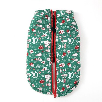 Šilti naminių gyvūnėlių drabužiai mažam šuniui kalėdinė liemenė rudens žiemos šunų paltai Miela spausdinta augintinio striukė nuo vėjo atsparus šuniuko kostiumas