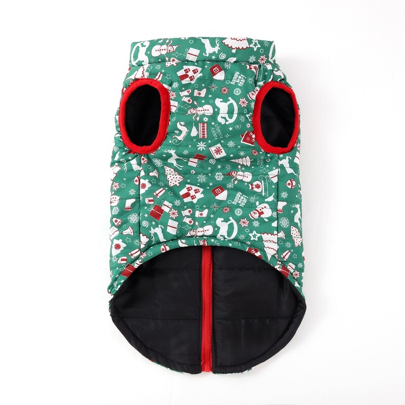 Šilti naminių gyvūnėlių drabužiai mažam šuniui kalėdinė liemenė rudens žiemos šunų paltai Miela spausdinta augintinio striukė nuo vėjo atsparus šuniuko kostiumas