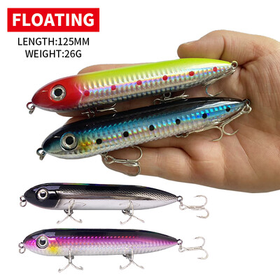 1 τεμ 125 χιλιοστά 26 g Topwater Pencil Walk Doggy Pencil Swimbait Spook Τεχνητό Δόλωμα Επιφάνεια Pesca Carp Pike Fishing Bait 9018