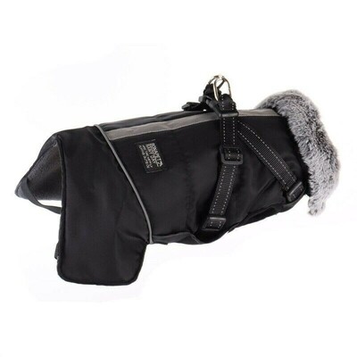 Šunų šiltos striukės Neperšlampama striukė su pakinktais, užtrauktuku, vilnos pamušalu