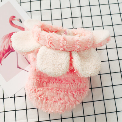 PETCIRCLE šunų drabužiai gėlių kepurė Rožinis šiltas paltas prancūzų buldogui korgi mopso šuniui mažam ir vidutiniam naminiam šuniui su gobtuvu