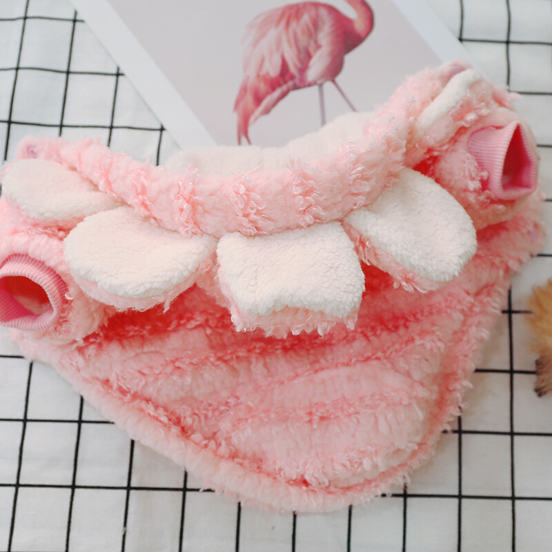 PETCIRCLE šunų drabužiai gėlių kepurė Rožinis šiltas paltas prancūzų buldogui korgi mopso šuniui mažam ir vidutiniam naminiam šuniui su gobtuvu