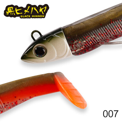 Hunthouse Fishing Black Minnow Lure 7g/12g/25g/40g/60g/90g/120g JIgging Head Minkšti silikoniniai jauko vobleriai Bass Pike Leurre