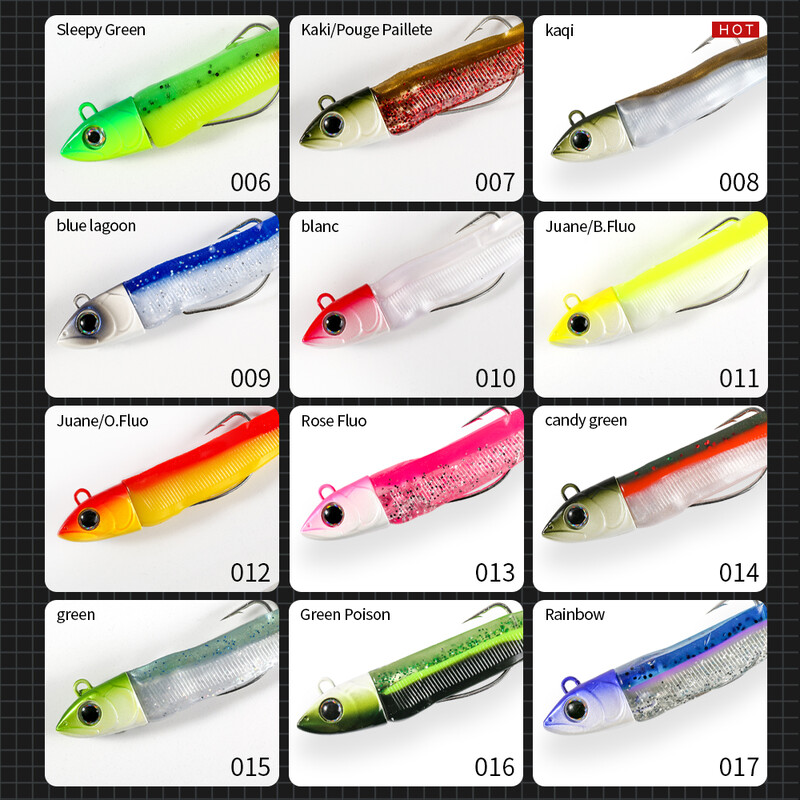 Hunthouse Fishing Black Minnow Lure 7g/12g/25g/40g/60g/90g/120g JIgging Head Minkšti silikoniniai jauko vobleriai Bass Pike Leurre