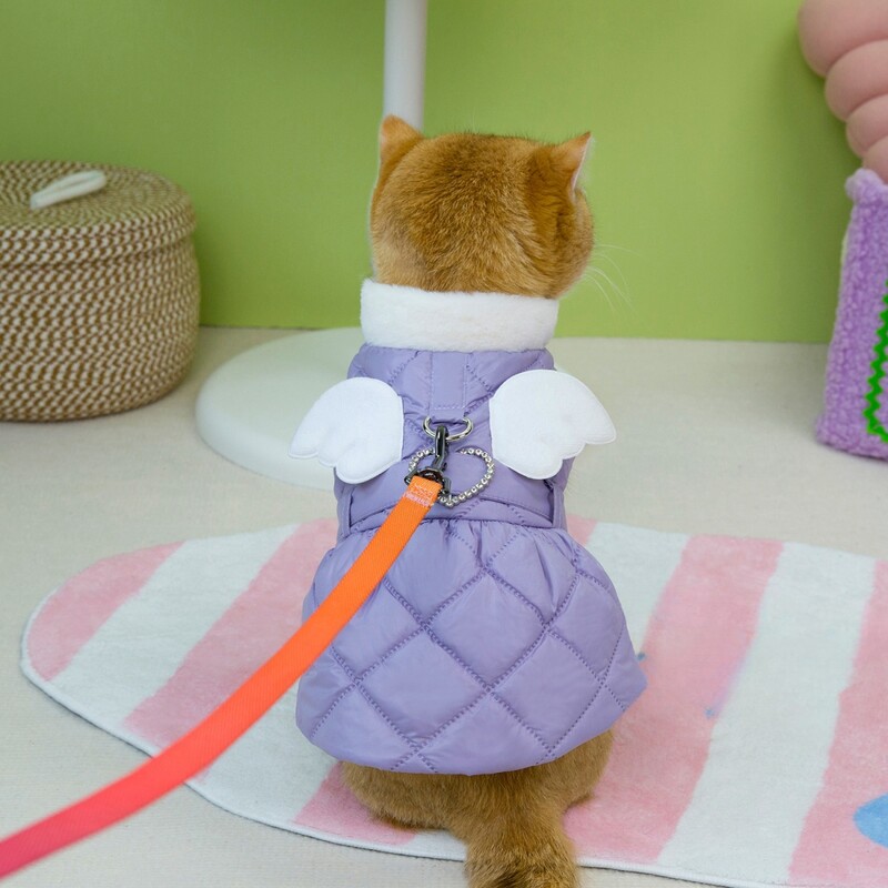 Drabužiai augintiniams Rudens/Žiema Nauji Maži Šunys Šunų Drabužiai Meškiuko Katė Mieli Drabužiai Angelo Sparnai Medvilniniai Sijono Drabužiai