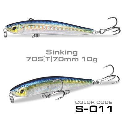 70 mm10 g voblerio skęstantis masalas Stickbait Minnow žvejybos masalas, 4,3 g plaukiojantis pieštukinis masalas, skirtas ešerių žvejybai
