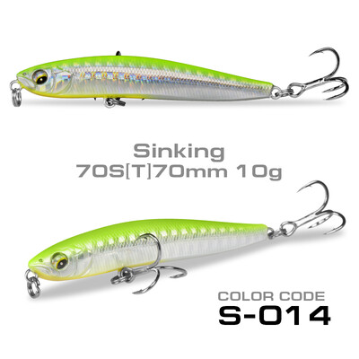 70 mm10 g voblerio skęstantis masalas Stickbait Minnow žvejybos masalas, 4,3 g plaukiojantis pieštukinis masalas, skirtas ešerių žvejybai