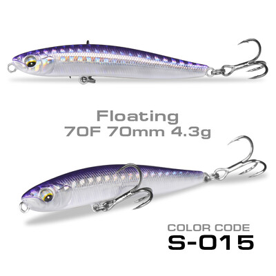 70 mm10 g voblerio skęstantis masalas Stickbait Minnow žvejybos masalas, 4,3 g plaukiojantis pieštukinis masalas, skirtas ešerių žvejybai