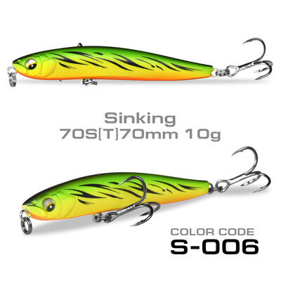 70 mm10 g voblerio skęstantis masalas Stickbait Minnow žvejybos masalas, 4,3 g plaukiojantis pieštukinis masalas, skirtas ešerių žvejybai