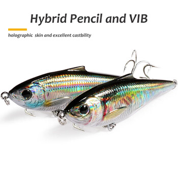 Плаващ Minnow 12g 7.5cm потъващ молив примамка 20g 9cm VIB дрънкалка стоманена топка Swimbait Twitch Wobbler Pesca Tackle Twitch Bait