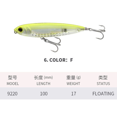 Plaukiojantis pieštukas žvejybos masalo vobleriai 10cm 17G vidinis lazerinis kietas masalas Aukštos kokybės Bass Pike Minnows žvejybos reikmenys