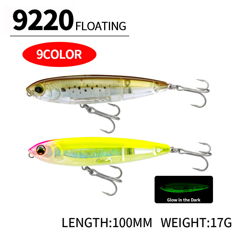 Plaukiojantis pieštukas žvejybos masalo vobleriai 10cm 17G vidinis lazerinis kietas masalas Aukštos kokybės Bass Pike Minnows žvejybos reikmenys