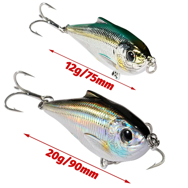 Vandenyje plaukiojantis Minnow 12 g 7,5 cm pieštuko masalas 20 g 9 cm VIB barškučio plieninis rutulinis Swimbait Pesca Wobbler Jerkbait Tackle Twitch masalas