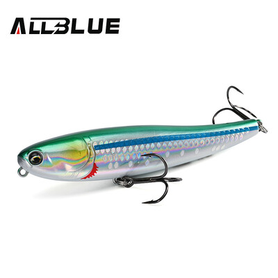 ALLBLUE BULLET MULLET 80mm/100mm Topwater Pencil Surface Walker Plaukiojantis žvejybos masalas Walk the Dog Saltwater Bass Kietas masalas