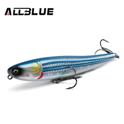 ALLBLUE BULLET MULLET 80mm/100mm Topwater Pencil Surface Walker Plaukiojantis žvejybos masalas Walk the Dog Saltwater Bass Kietas masalas