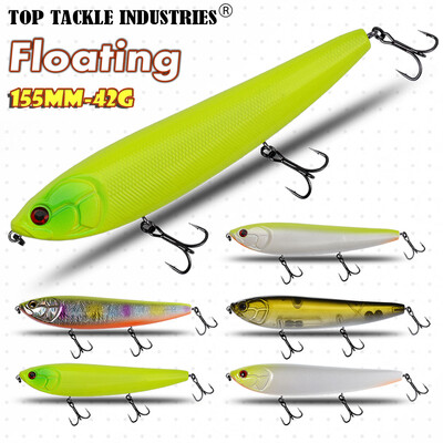 CF masalas, plaukiojantis, 155 mm, 42 g, pieštukiniai žvejybos masalai, vobleriai Topwater Jerk masalas