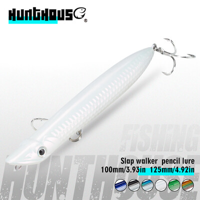 Hunthouse SLAP WALKER Pencil Fishing Lure Floating Surface 110mm 125mm Hard Bait Popper Topwater WTD Принадлежности за солена вода