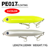 1vnt 100mm 11g pieštuko masalas Topwater Walk Dog Isca dirbtinio paviršiaus Stickbait plūduriuojantis karpių ešerių masalas žvejybos vobleriai 9017