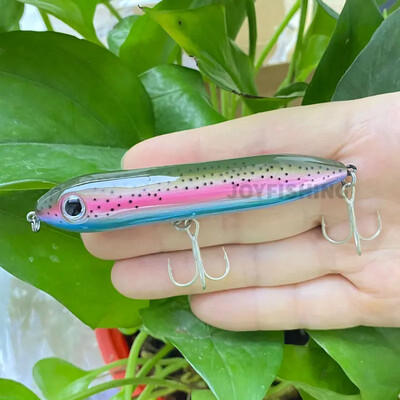 1vnt 100mm 11g pieštuko masalas Topwater Walk Dog Isca dirbtinio paviršiaus Stickbait plūduriuojantis karpių ešerių masalas žvejybos vobleriai 9017