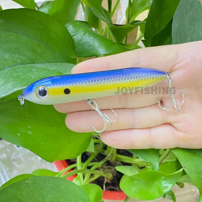 1vnt 100mm 11g pieštuko masalas Topwater Walk Dog Isca dirbtinio paviršiaus Stickbait plūduriuojantis karpių ešerių masalas žvejybos vobleriai 9017