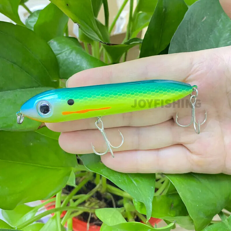 1vnt 100mm 11g pieštuko masalas Topwater Walk Dog Isca dirbtinio paviršiaus Stickbait plūduriuojantis karpių ešerių masalas žvejybos vobleriai 9017