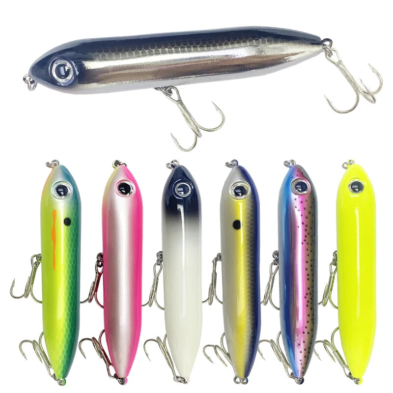 1vnt 100mm 11g pieštuko masalas Topwater Walk Dog Isca dirbtinio paviršiaus Stickbait plūduriuojantis karpių ešerių masalas žvejybos vobleriai 9017