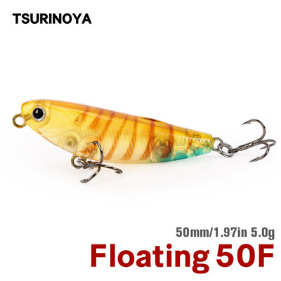 TSURINOYA 50mm 5g ujuv pliiatspüügilant DW62 Topwater kunstlik kõva söödaga lant haugi meriforelli jõnksbait voobleriga