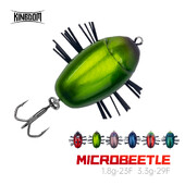 Kingdom Microbeetle mākslīgais virsūdens kukaiņu makšķerēšanas māneklis 1.8g 3.3g Treble Hook 14# 12# Peldošie vobleri Kukaiņu ēsma Notobug