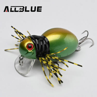 ALLBLUE FATSO SPIDER Topwater Shallow Crankbait 41MM 6,2G Ripojošs kukaiņu makšķerēšanas māneklis Voblera ēsma Saldūdens Bass līdakas piederumi