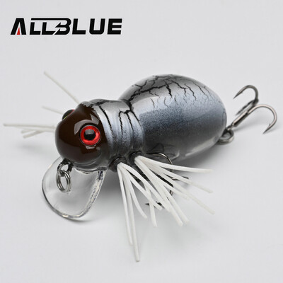 ALLBLUE FATSO SPIDER Topwater Shallow Crankbait 41MM 6,2G Ripojošs kukaiņu makšķerēšanas māneklis Voblera ēsma Saldūdens Bass līdakas piederumi