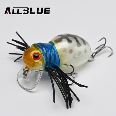 ALLBLUE FATSO SPIDER Topwater Shallow Crankbait 41MM 6,2G Ripojošs kukaiņu makšķerēšanas māneklis Voblera ēsma Saldūdens Bass līdakas piederumi