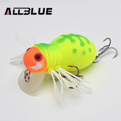 ALLBLUE FATSO SPIDER Topwater Shallow Crankbait 41MM 6,2G Ripojošs kukaiņu makšķerēšanas māneklis Voblera ēsma Saldūdens Bass līdakas piederumi