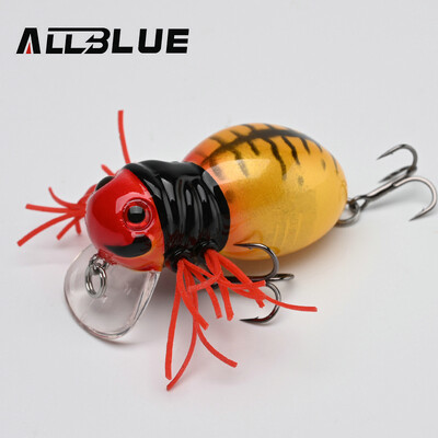 ALLBLUE FATSO SPIDER Topwater Shallow Crankbait 41MM 6,2G Ripojošs kukaiņu makšķerēšanas māneklis Voblera ēsma Saldūdens Bass līdakas piederumi