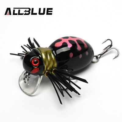 ALLBLUE FATSO SPIDER Topwater Shallow Crankbait 41MM 6,2G Ripojošs kukaiņu makšķerēšanas māneklis Voblera ēsma Saldūdens Bass līdakas piederumi