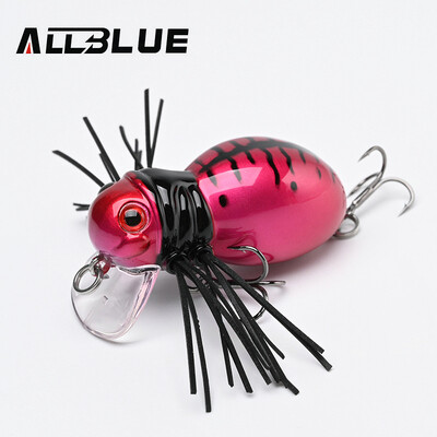 ALLBLUE FATSO SPIDER Topwater Shallow Crankbait 41MM 6,2G Ripojošs kukaiņu makšķerēšanas māneklis Voblera ēsma Saldūdens Bass līdakas piederumi