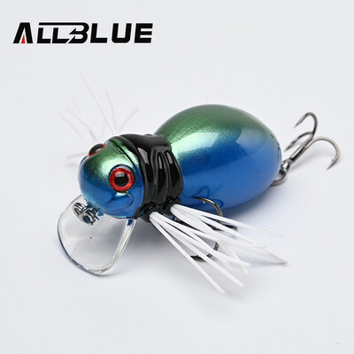 ALLBLUE FATSO SPIDER Topwater Shallow Crankbait 41MM 6,2G Ripojošs kukaiņu makšķerēšanas māneklis Voblera ēsma Saldūdens Bass līdakas piederumi