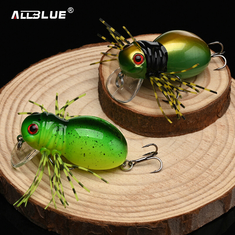 ALLBLUE FATSO SPIDER Topwater Shallow Crankbait 41MM 6,2G Ripojošs kukaiņu makšķerēšanas māneklis Voblera ēsma Saldūdens Bass līdakas piederumi