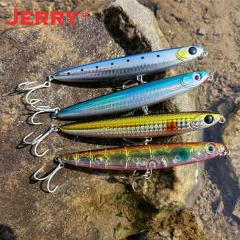 Jerry Surface Pencil Floating Lure 110mm/4,5in Topwater Stickbait Rattling Rock Spinning Fishing Твърда стръв за риболов на лаврак