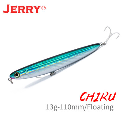 Jerry Surface Pliiats, ujuv lant 110 mm/4,5 tolli Topwater Stickbait Rattle Rock Spinning Kalapüügi kõva sööt meriahvena püügiks