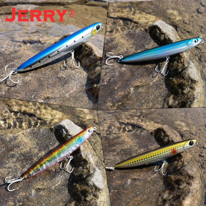 „Jerry Surface“ pieštukas, plaukiojantis masalas, 110 mm/4,5 colio „Topwater Stickbait“ barškantis uolienų spiningas žvejybos kietas masalas, skirtas ešerių žvejybai