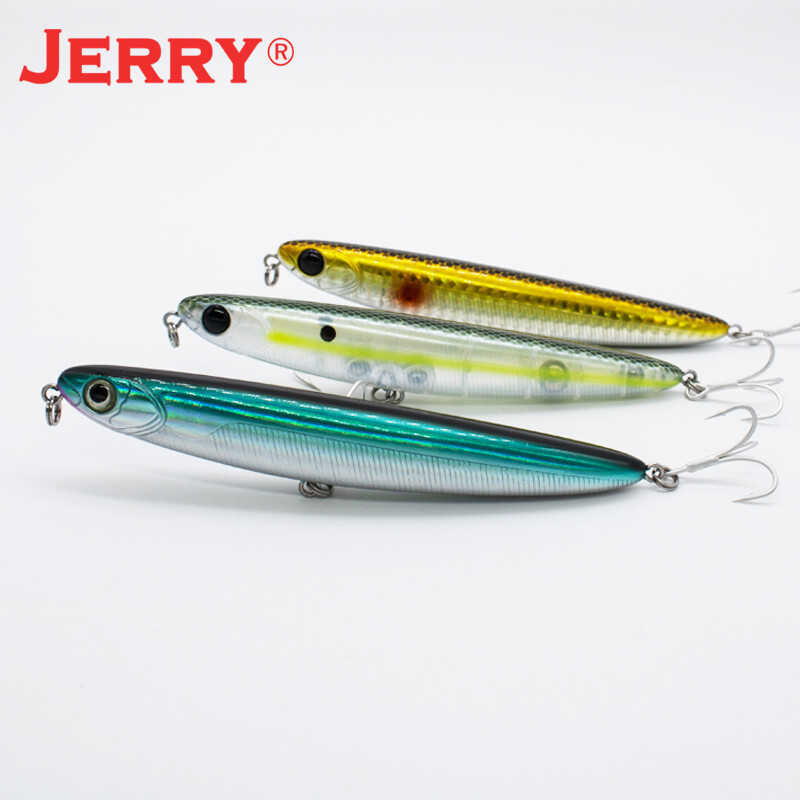 „Jerry Surface“ pieštukas, plaukiojantis masalas, 110 mm/4,5 colio „Topwater Stickbait“ barškantis uolienų spiningas žvejybos kietas masalas, skirtas ešerių žvejybai