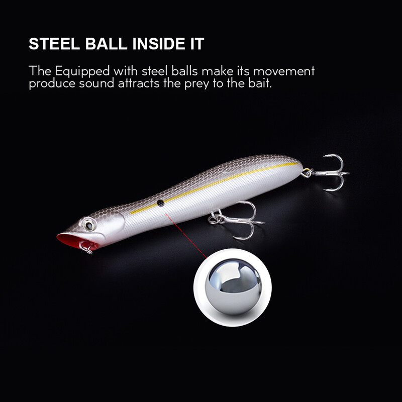 120 mm/18g Viršutinis pieštukas plaukiojantis žvejybos masalas Gyvatės galvos vobleriai Masalai Minnow Snapper plekšnė Bass Chub