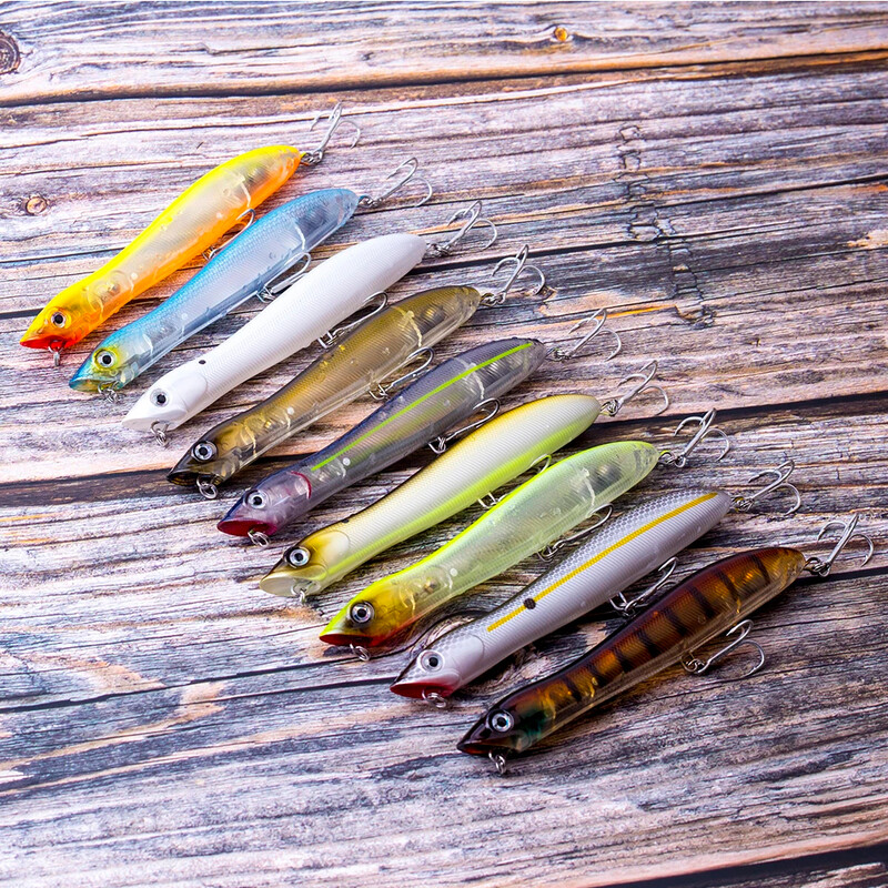 120 mm/18g Viršutinis pieštukas plaukiojantis žvejybos masalas Gyvatės galvos vobleriai Masalai Minnow Snapper plekšnė Bass Chub