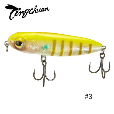 Tingchuan 2023 Naujas 4,5 g / 55 mm 6,5 g / 60 mm plūduriuojantis pieštukas vandens paviršiui žvejybos masalas Dirbtinis šamo masalas, skirtas žvejybai