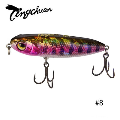 Tingchuan 2023 Naujas 4,5 g / 55 mm 6,5 g / 60 mm plūduriuojantis pieštukas vandens paviršiui žvejybos masalas Dirbtinis šamo masalas, skirtas žvejybai