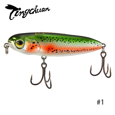 Tingchuan 2023 Naujas 4,5 g / 55 mm 6,5 g / 60 mm plūduriuojantis pieštukas vandens paviršiui žvejybos masalas Dirbtinis šamo masalas, skirtas žvejybai